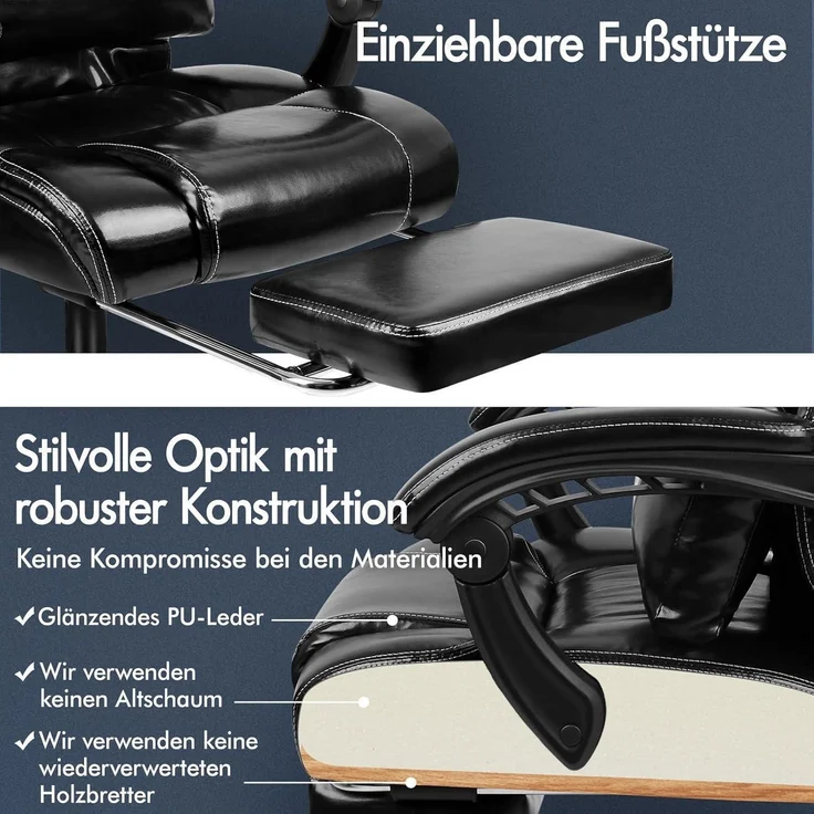 ALFORDSON Bürostuhl ergonomisch Hochlehner 150° Liegeposition Netzgewebe Rollen – Bild 4