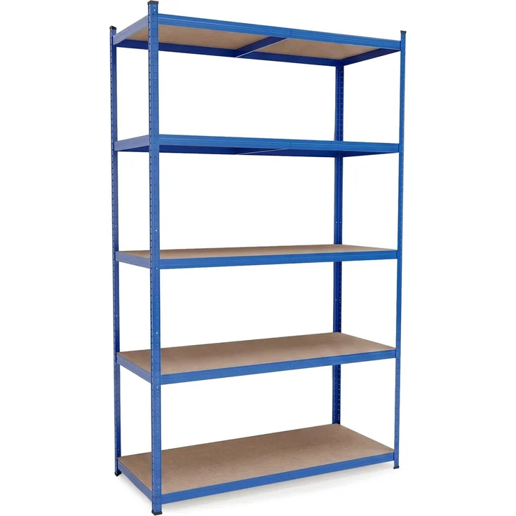 BELKO® Schwerlastregal C225 Blau, 200x120x50 cm, Breitspannregal, XXL Lagerregal & Kellerregal, Metallregal mit 5 Böden, Steckregal bis 900kg belastbar (180kg pro Ebene)