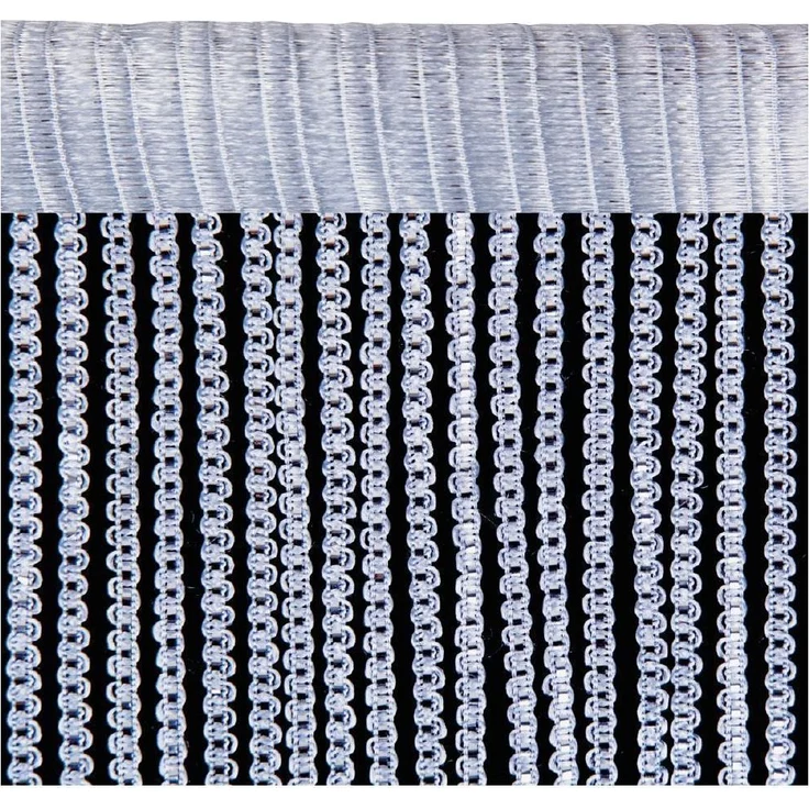 Fadenvorhang Lurex- Optik Fadengardine mit Stangendurchzug Türvorhang, attraktiv und modern in vielen verschiedenen Ausführungen erhältlich Silber 140x250cm – Bild 3