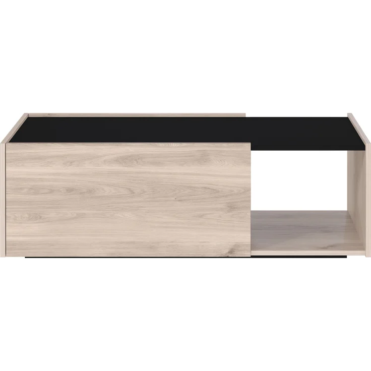 Germania Couchtisch 1300-627 GW-Cantoria, in Eiche/Schwarz, mit zwei Klappen, 112 x 37 x 53 cm (BxHxT) – Bild 2