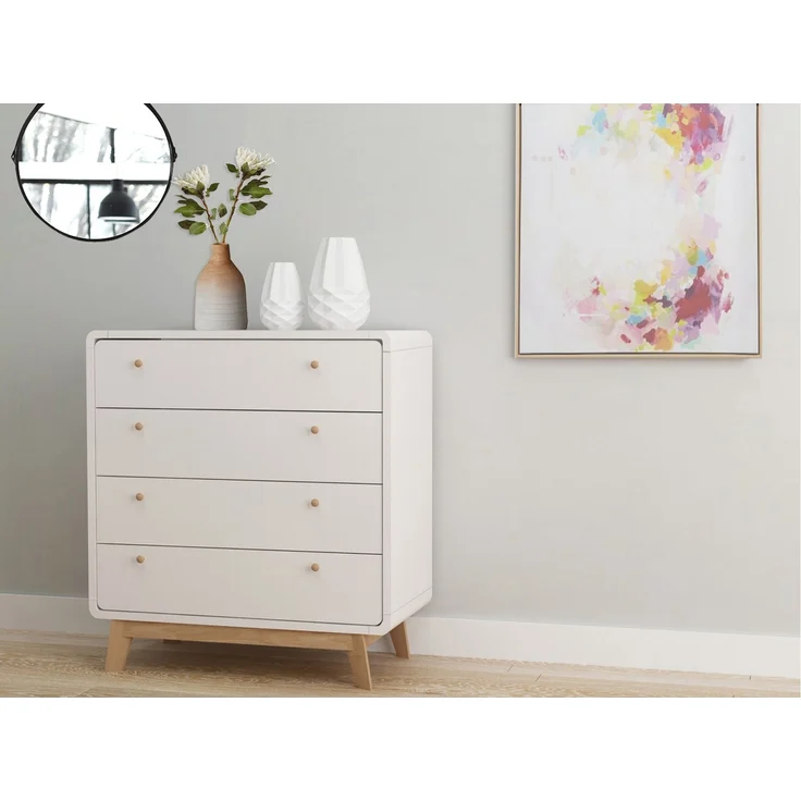 Kommode >Janne< in Weiß - 80x88x39cm (BxHxT) – Bild 2