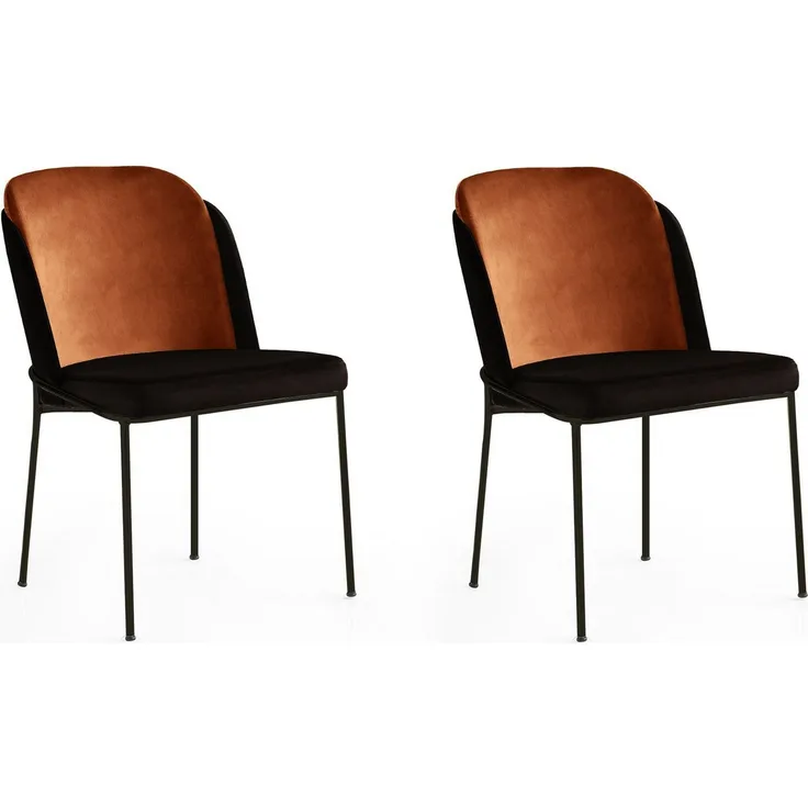Skye Decor 'DR - 147 V2' Stuhlset (2-teilig), Ziegelrot / Schwarz, 54 x 86 x 55 cm