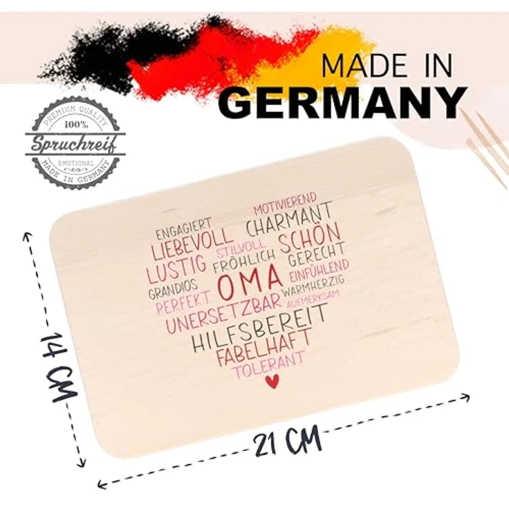 Spruchreif® Frühstücksbrett Farbiges Frühstücksbrettchen aus Holz mit hochwertigem UV-Druck – Bild 4