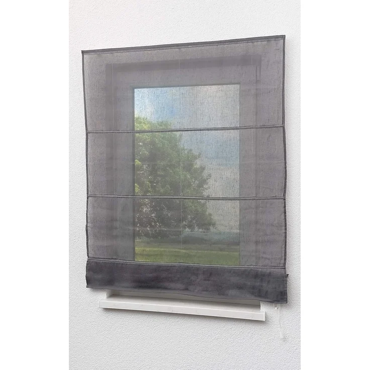 Lysel Outlet Raffrollo grau, transparent mit Schnurzug (B x H) 140cm * 170cm – Bild 7