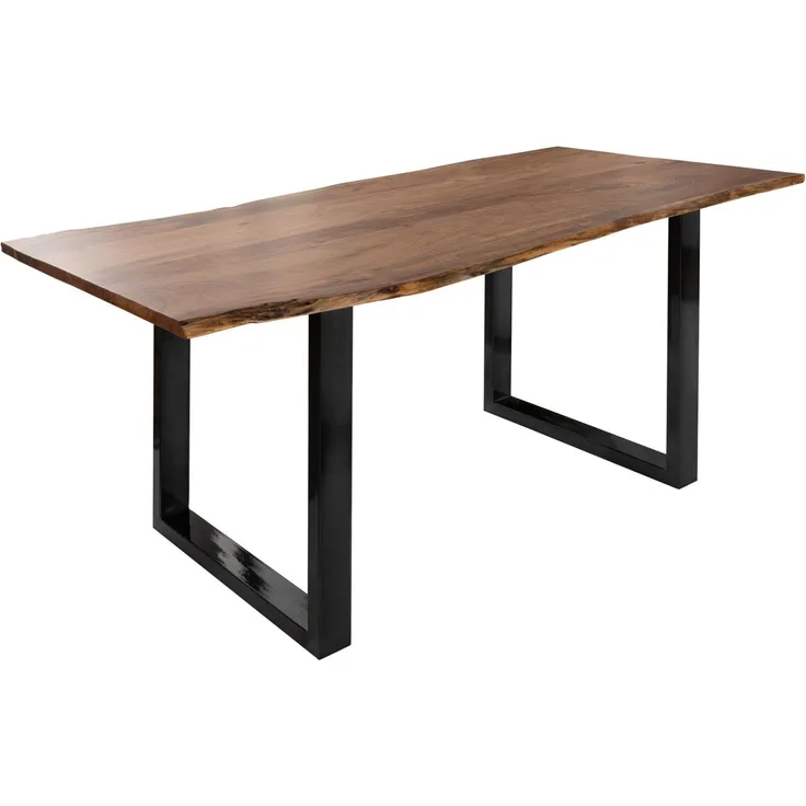 Baumtisch Akazie 220x100x76 natur Beine anthrazit glänzend FREEFORM 3