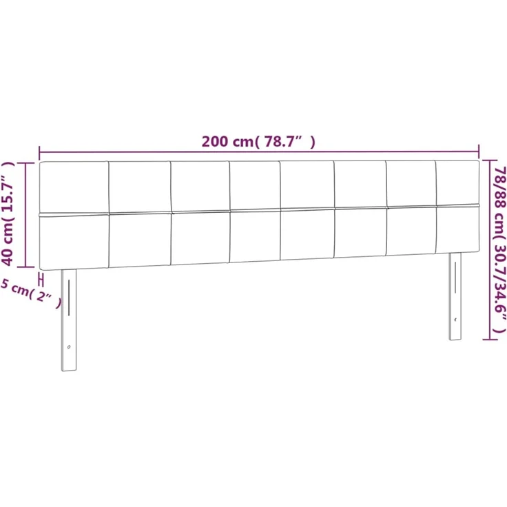 vidaXL Kopfteile 2 Stk. Dunkelgrün 100x5x78/88 cm Samt 346099 – Bild 8