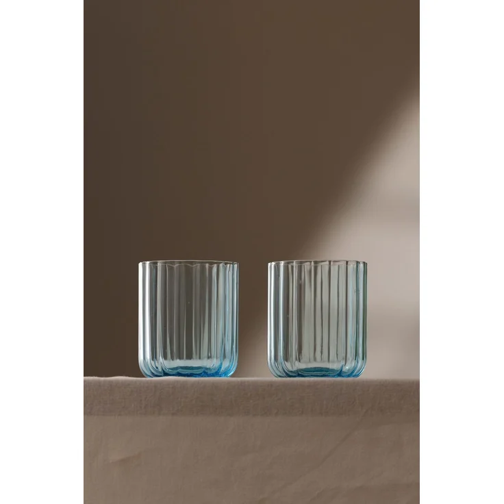 Hermia Concept 'Flower 450 - Blue' Gläser-Set (2-teilig), Blau, 8,5 x 8,5 x 10 cm, 450 ml – Bild 3