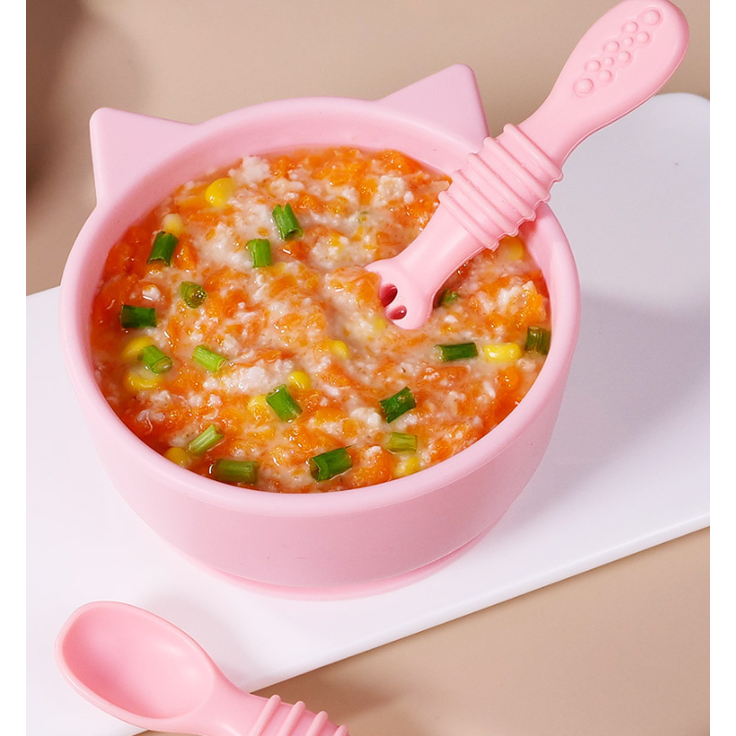 ABC 4-teiliges Baby-Fütterungsset mit Doppellöffeln, Fruchtpüreelöffeln, Beißlöffeln und lebensmittelechten Silikon-Trainingslöffeln – graublau – Bild 3