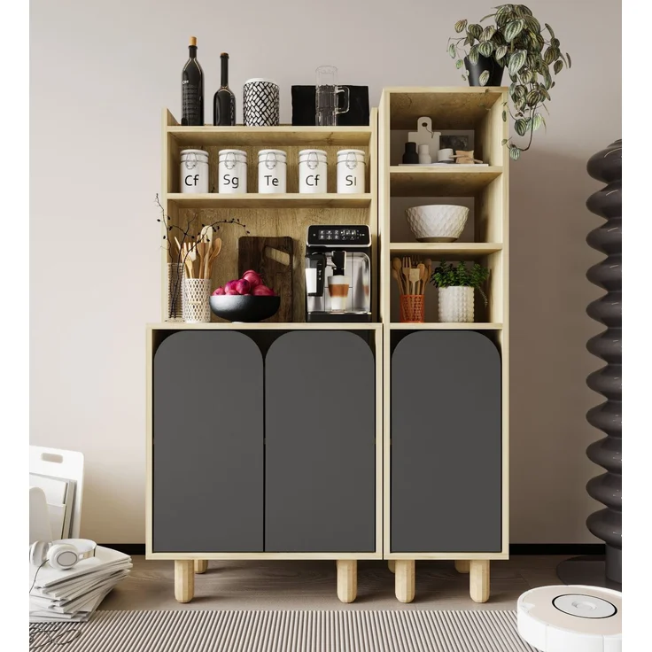 Skye Decor 'Parma 3 - Sapphire Oak, Anthracite' Mehrzweckschrank, Saphir-Eiche / Anthrazit, 105 x 155 x 40 cm – Bild 1