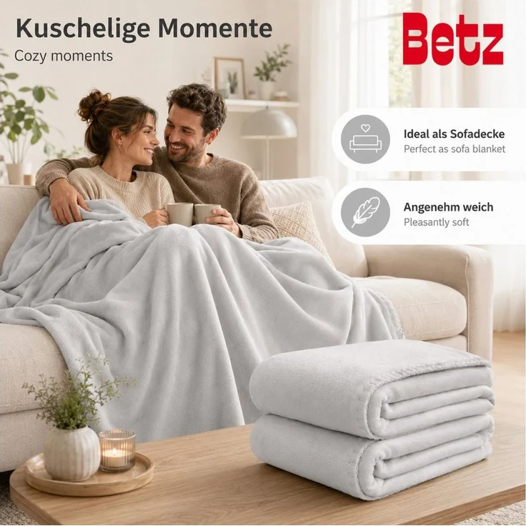 Wohndecke Fleecedecke 4 Stück 130x170 cm 180g/m² Flauschige Sofadecke, Betz – Bild 3