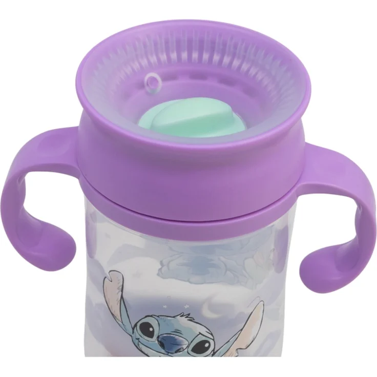 Disney Stitch Trinklernbecher 395 ml – 360° Becher mit Griffen und Deckel – Bild 4