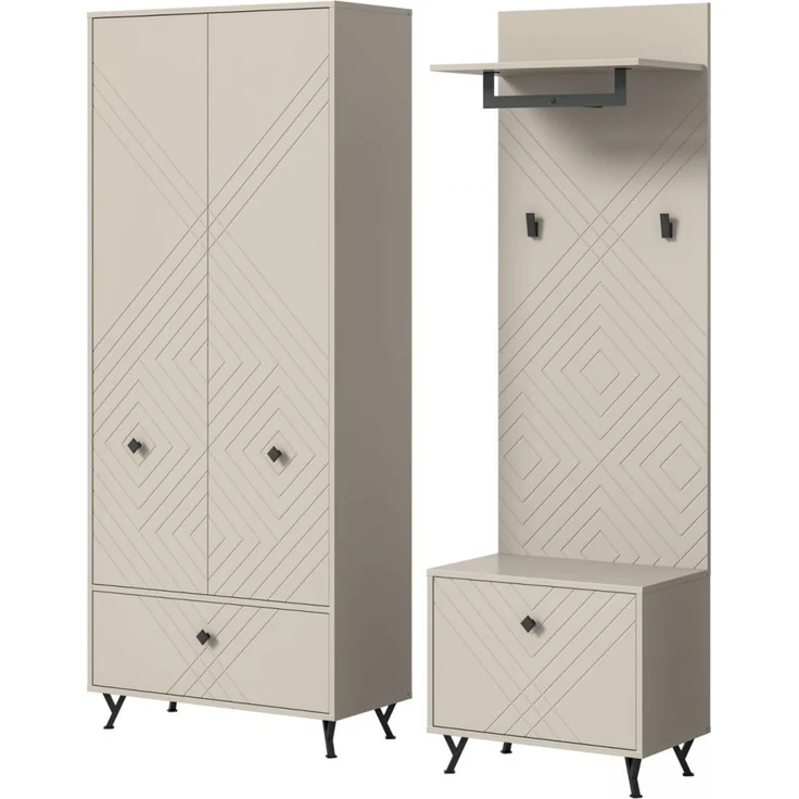 Garderobe Set 3-tlg. Apunti in sand 195 cm – Bild 6