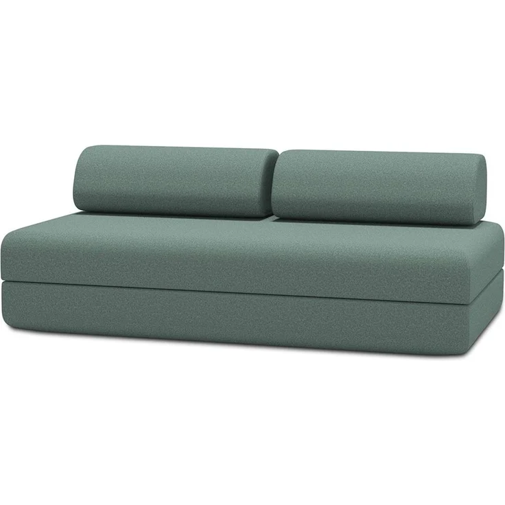 2-3-Sitzer-Schlafsofa aus glattem, grünem Stoff – Bild 1