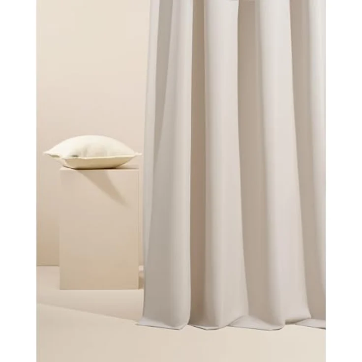 ROOM99 Outdoorvorhäng mit Schlaufen Garden Line 155x250 cm Breite x Höhe Outdoor Vorhang wetterfest Wasserdicht Sichtschutz Sonnenschutz Gardinen Garten Winddicht Hellbeige, 1 Stück – Bild 3