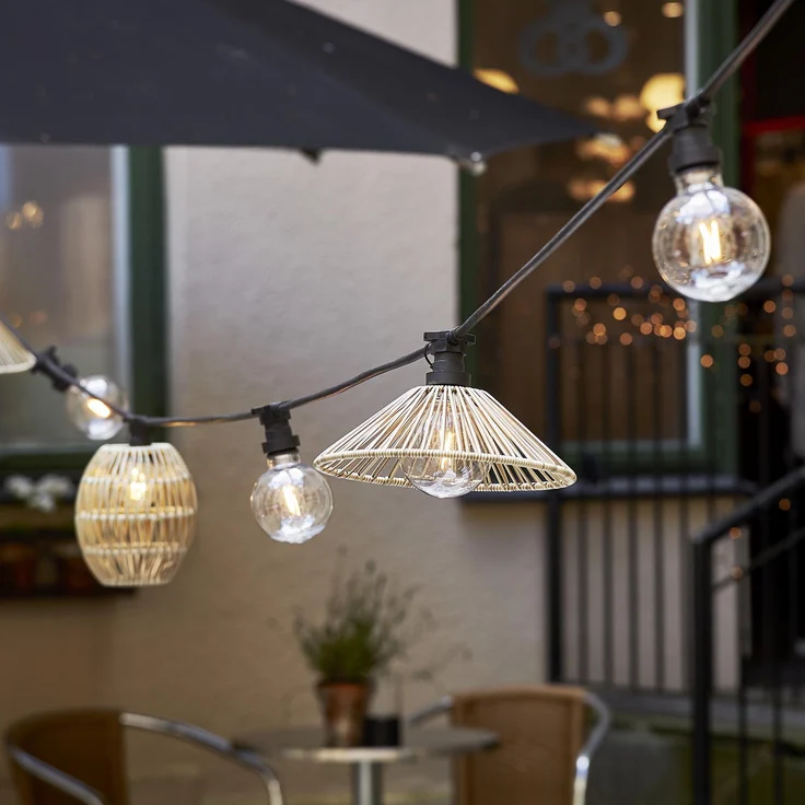 Outdoor Lampenschirm ,Vide' in Rattan-Optik, natur, klein – Bild 3