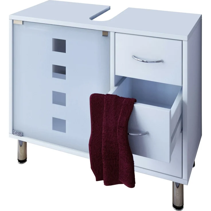 VCM Badmöbel Waschbeckenunterschrank Darola 911924 Weiß H. 58 x B. 67 x T. 30 cm – Bild 1