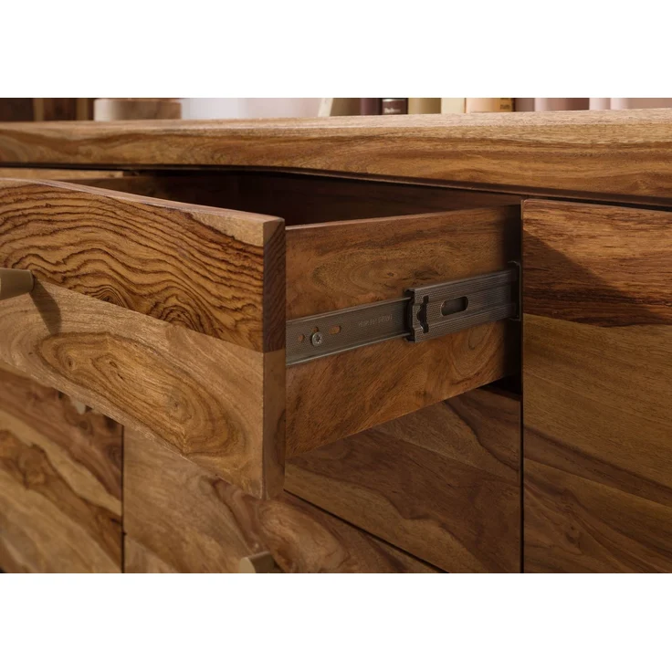 Sideboard Sheesham 175 x 45 x 80 braun lackiert ANCONA #123 – Bild 6