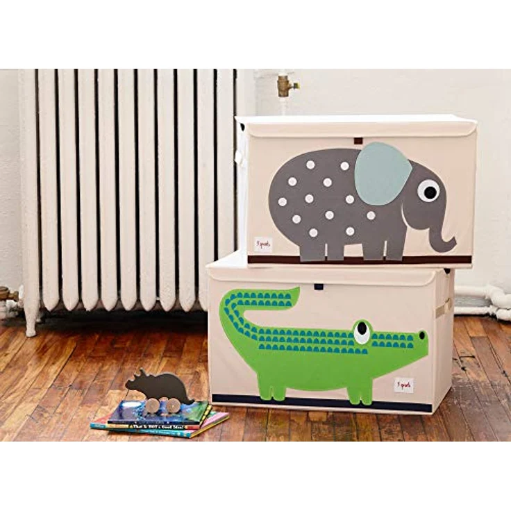 3 Sprouts Kinderspielzeugkiste - Aufbewahrungskoffer für Jungen und Mädchen, Elefant3 Sprouts - Spielzeugtruhe für Kinder - Ablagetruhe für Jungen- und Mädchenzimmer, Elefant – Bild 4