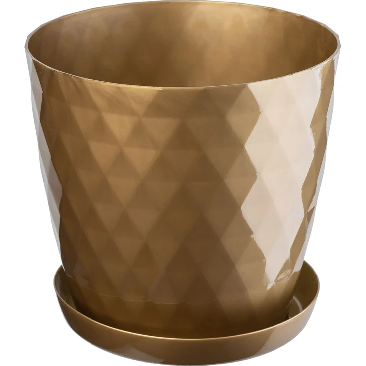 KADAX Blumentopf Blumentopf Kunststoffabdeckung mit Ständer 12 cm Gold – Bild 6