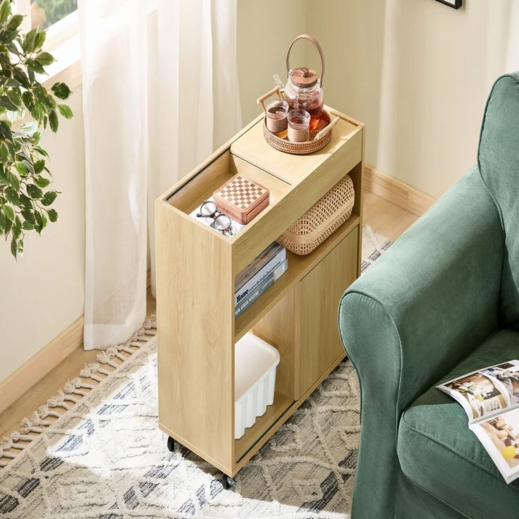 SoBuy FBT152-N Couchtisch, Spanplatte, Melamin, Helle Eiche, 70 x 55 x 25 cm – Bild 10