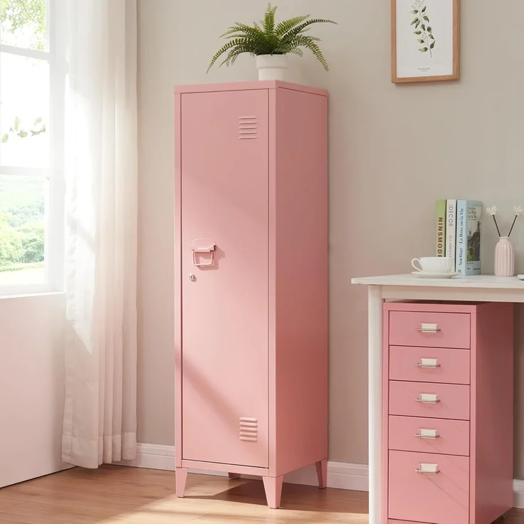 Einzelspind Kurikka 137x38x38 cm Rosa [en. casa] – Bild 1