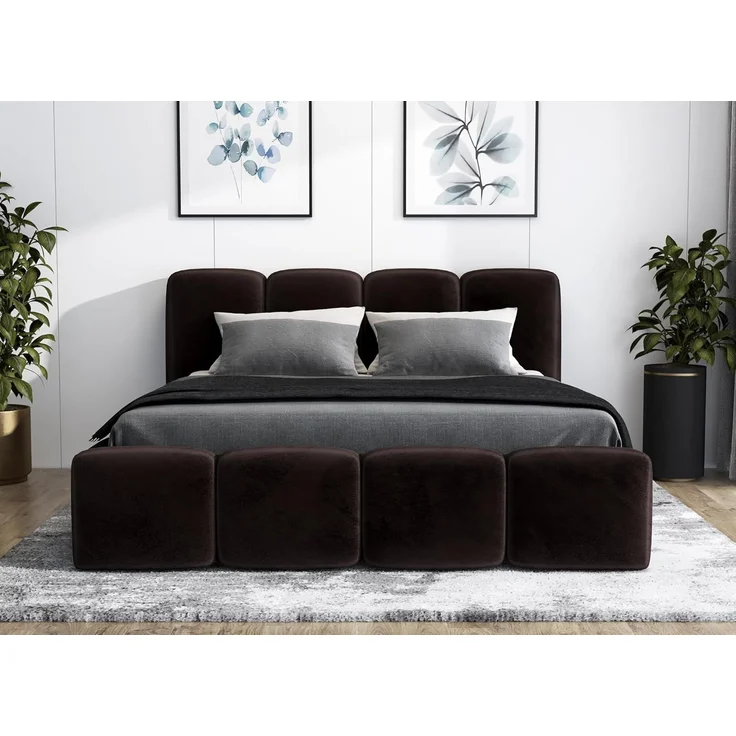 Polsterbett DONA 180x200 ohne Matratze mit Bettkasten und Lattenrost. Farbe: Espresso 6 – Bild 3