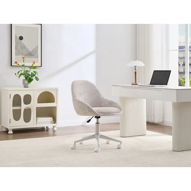 Vente-unique - NAODY Office chair Stoff Beige - B 59,5 cm x H 78 cm88 cm x L 55 cm