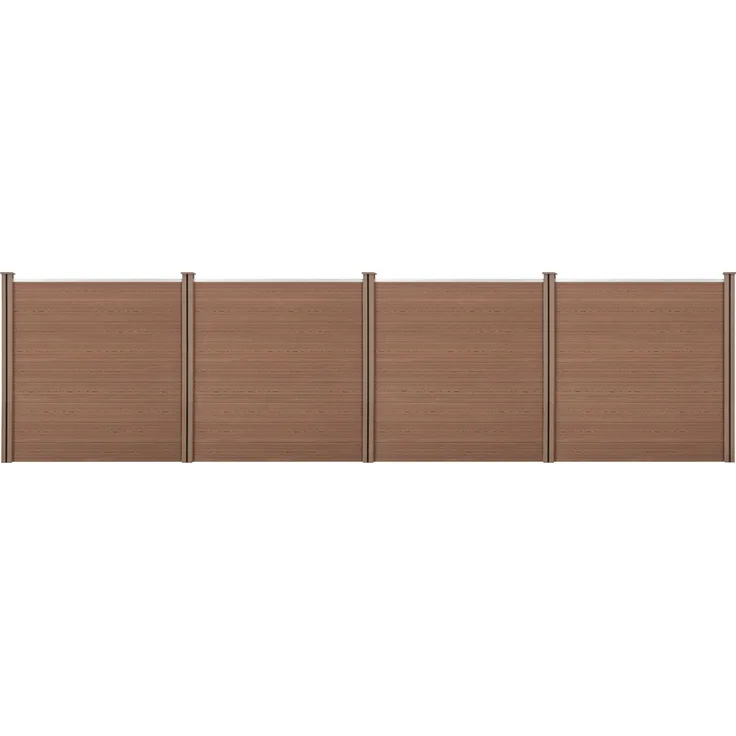 Gartenzaun Getafe WPC mit Pfosten 183x705 cm Braun neu. holz