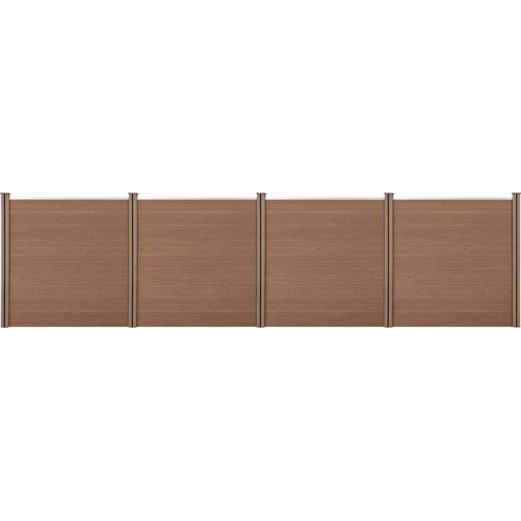 Gartenzaun Getafe WPC mit Pfosten 183x705 cm Braun neu. holz – Bild 1