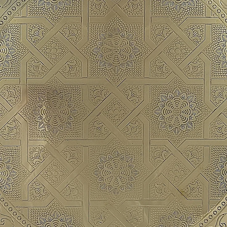 Marrakesch Orient & Mediterran Interior Dekotablett Orientalische Deko Tablett Serviertablett Kerzentablett Gold 28cm, Handarbeit – Bild 5