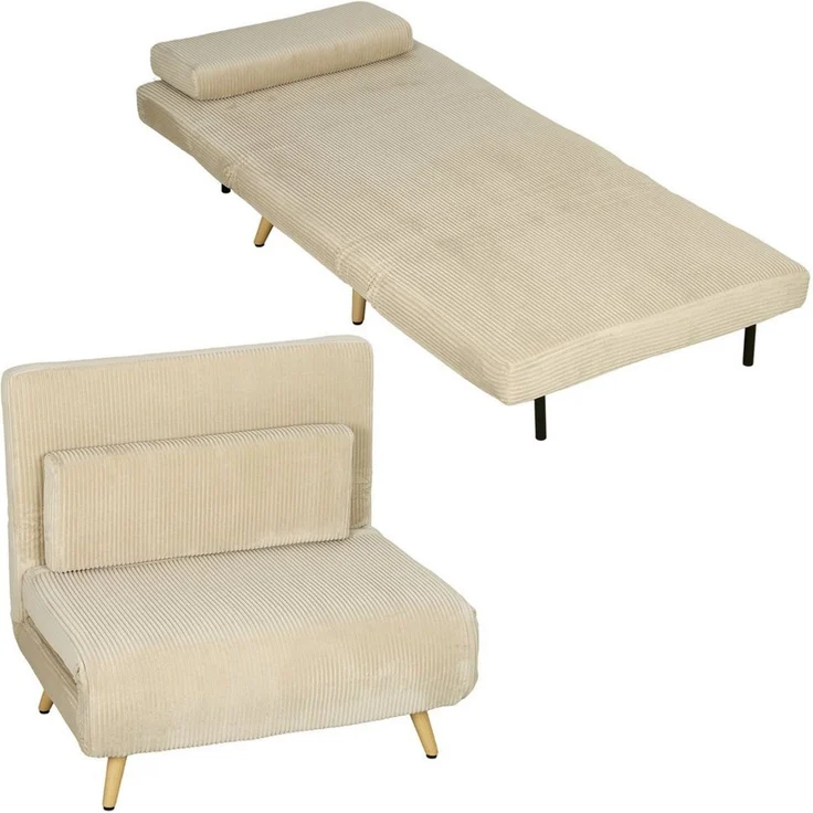 HOMCOM Schlafsofa Schlafsessel 3 in 1 mit Bettfunktion, Verstellbarer Rückenlehne, Set 1 Teile, 3-in-1, Click-Clack, Rückenlehne 6-fach – Bild 2