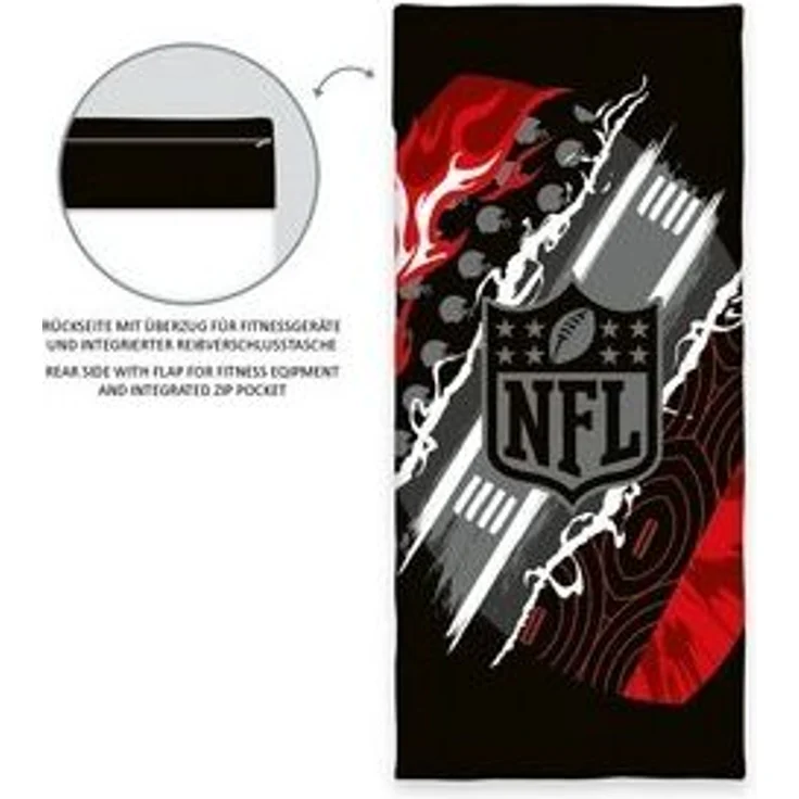Herding Young Collection Strandtuch NFL Fitness-Tuch mit Flap Gr. 50x110 cm +15 cm Flap Tuch, (1-St), Sport, Strand & Badehandtuch Liegetuch Saunatuch – Bild 4