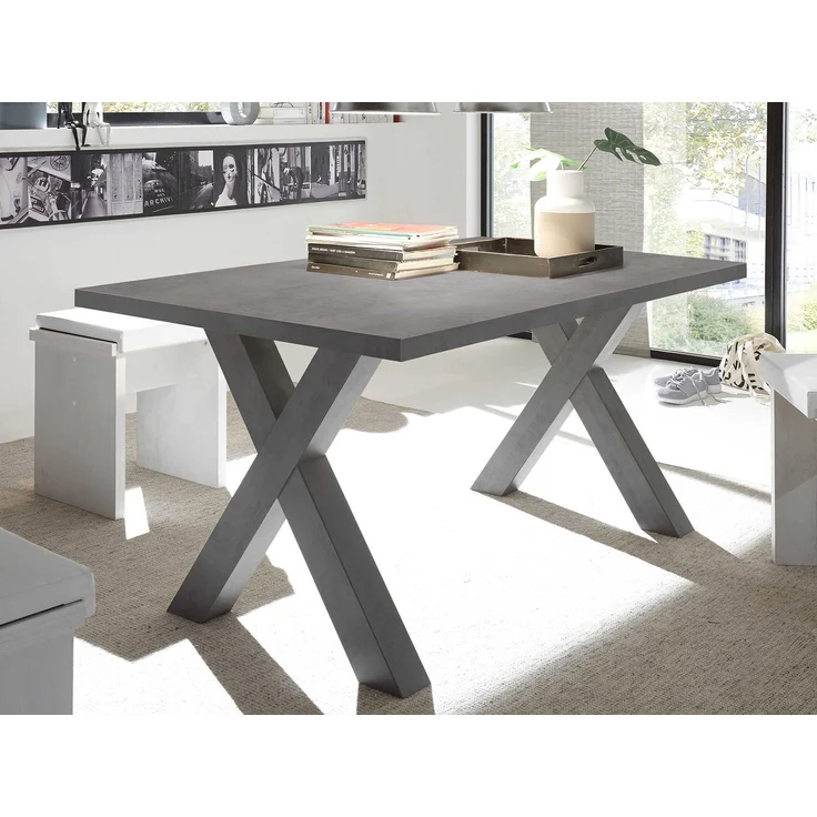 Esstisch >Trey IX< in Graphit aus MDF - 140x75x90cm (BxHxT) – Bild 1