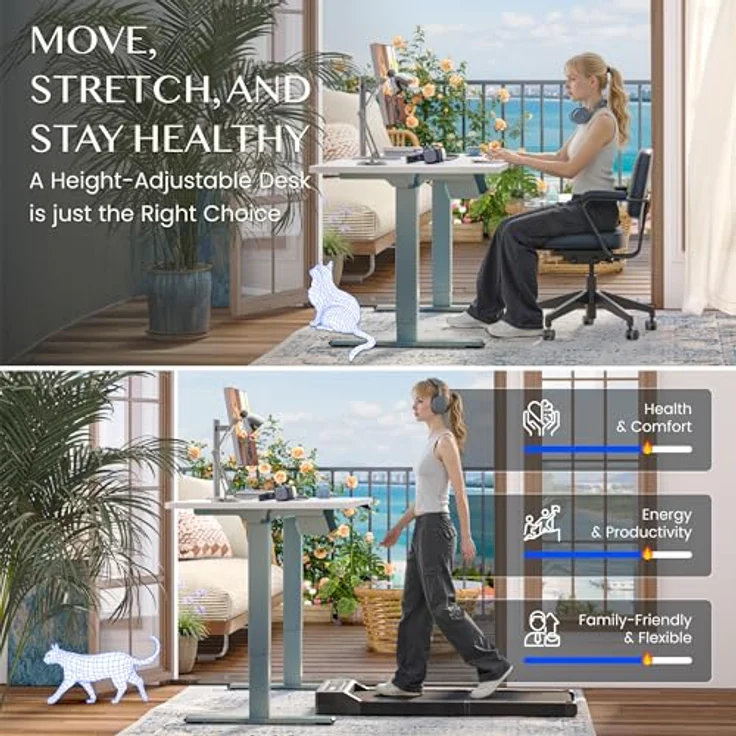 FLEXISPOT Höhenverstellbarer Schreibtisch mit 2 Motoren & 25MM EINTEILIGER Tischplatte 120x80 cm, Ergonomischer Bürotisch Elektrisch mit Kabelmanagement, Memory Funktion & Höhenanzeige – Bild 13