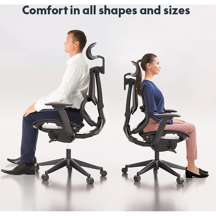 FLEXISPOT Bürostuhl Schreibtischstuhl Premium Ergonomischer C7 (Rückenlehne verstellbar 90°-128°, 2D-Kopfstütze, 3D-Armlehnen), Chef-Mesh-Bürostuhl, Computer-Bürostuhl, 130KG Tragkraft – Bild 9