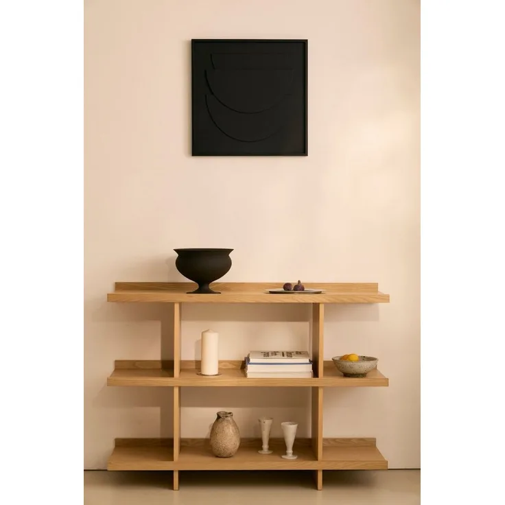 LeGer Home by Lena Gercke Ablageregal Clavira, massives Eschenholz, stabil, luftige Optik, Breite 120 cm