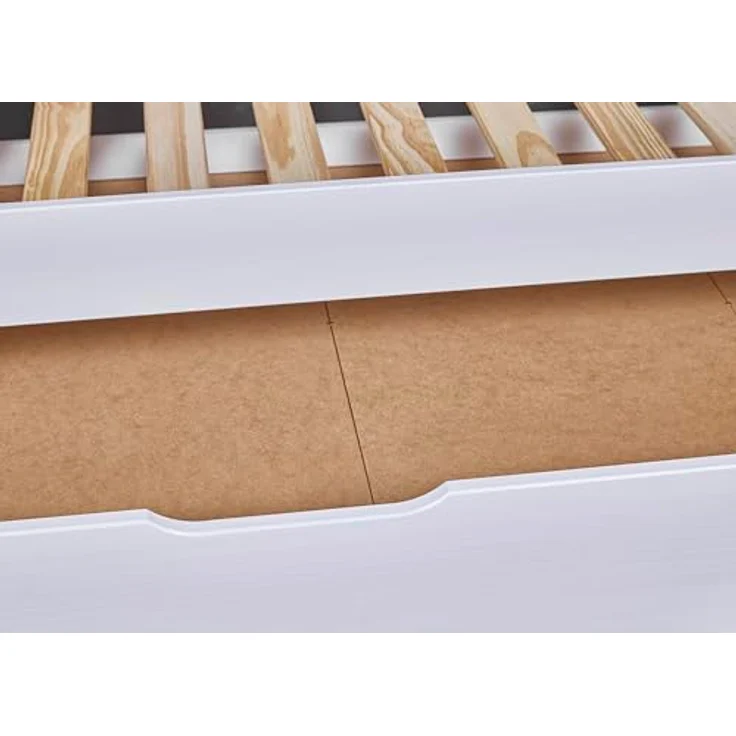 Ebuy24 Dream Bett, 90 x 200 cm, ausziehbar, Weiß mit Lattenrost, MDF-Basis, ohne Matratze und Kissen – Bild 6