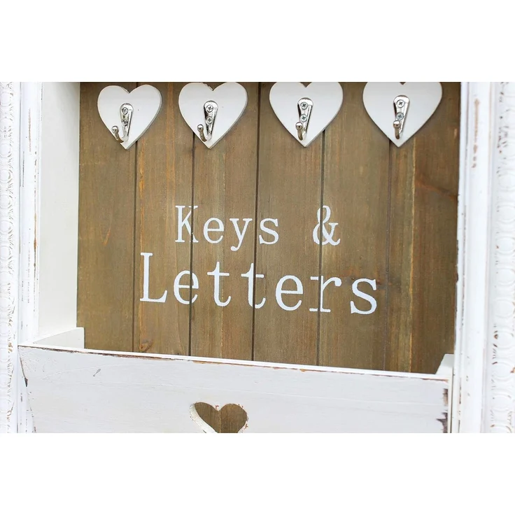 Wandorganizer Vintage Schlüsselboard Holz Ablage 93857 Briefablage Shaby Chic – Bild 5