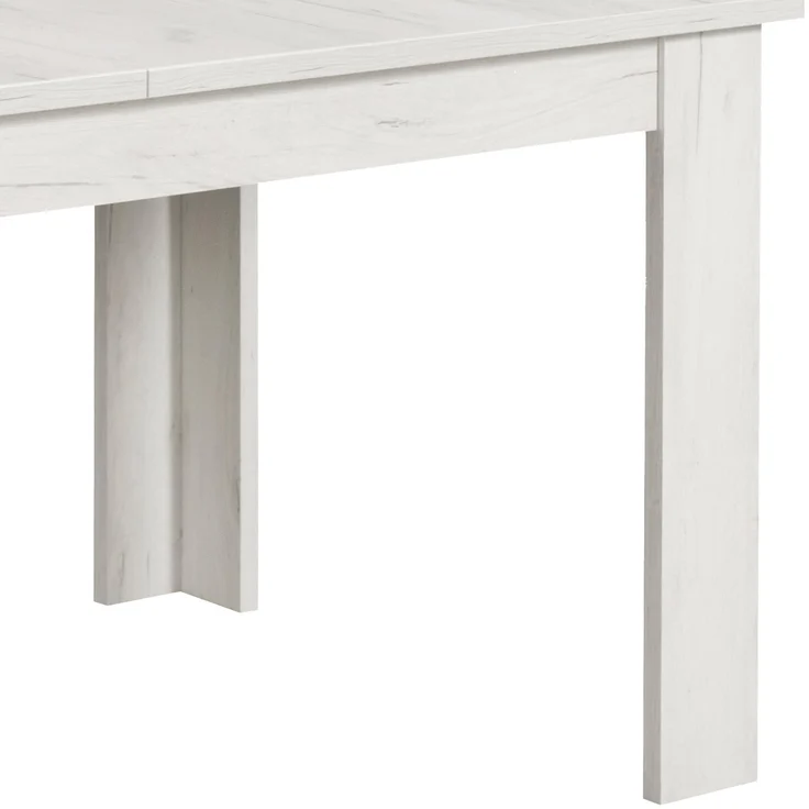 Set Esstisch mit 4 Stühlen, Cord Polsterstühle Grau, Küchentisch Modern Holz Shabby Weiß, Esszimmertisch Massiv, 160x90 cm – Bild 9