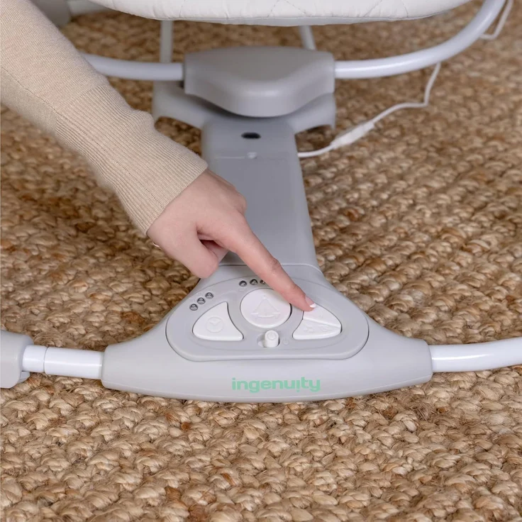 Ingenuity Cozy Spot Babyschaukel & Babywippe elektrisch mit Holz-Spielbogen, 6 Geschwindigkeiten, tragbar, abnehmbar, 0–9 Monate, bis 9 kg – Bild 7