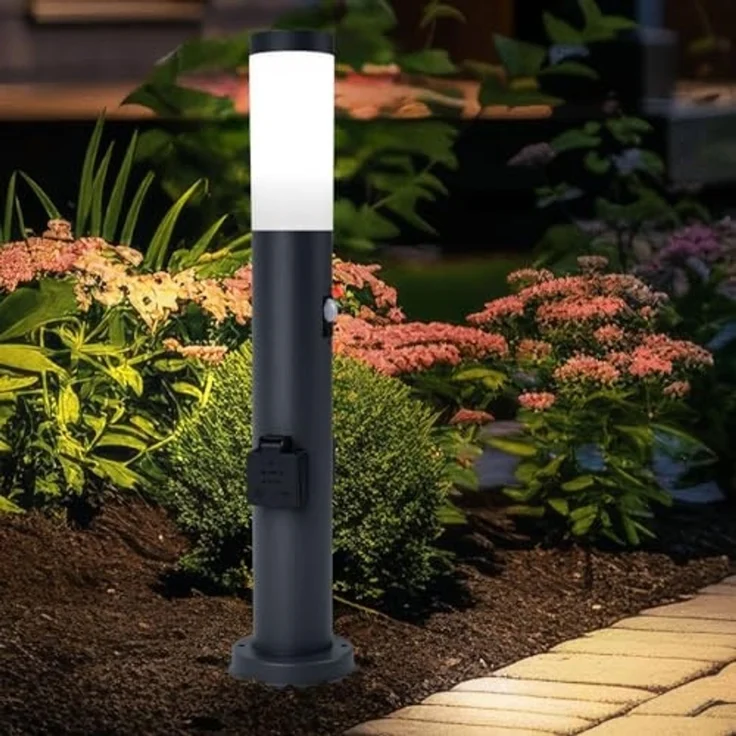 LED Stehleuchte, 2x Steckdosen, Bewegungsmelder, H 60 cm – Bild 4