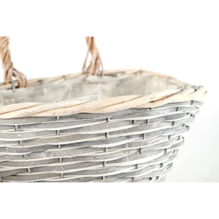 Kobolo Dekokorb Wandkorb bepflanzbar Weide mit Folie 3-teilig – Bild 5