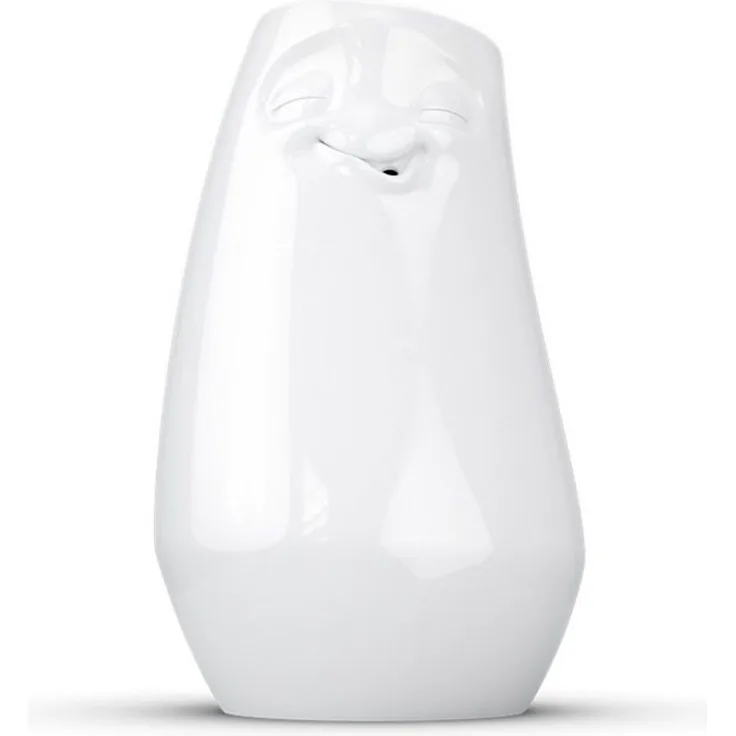 FIFTYEIGHT Vase Entspannt lang weiß Porzellan für Blumen und Dekoration