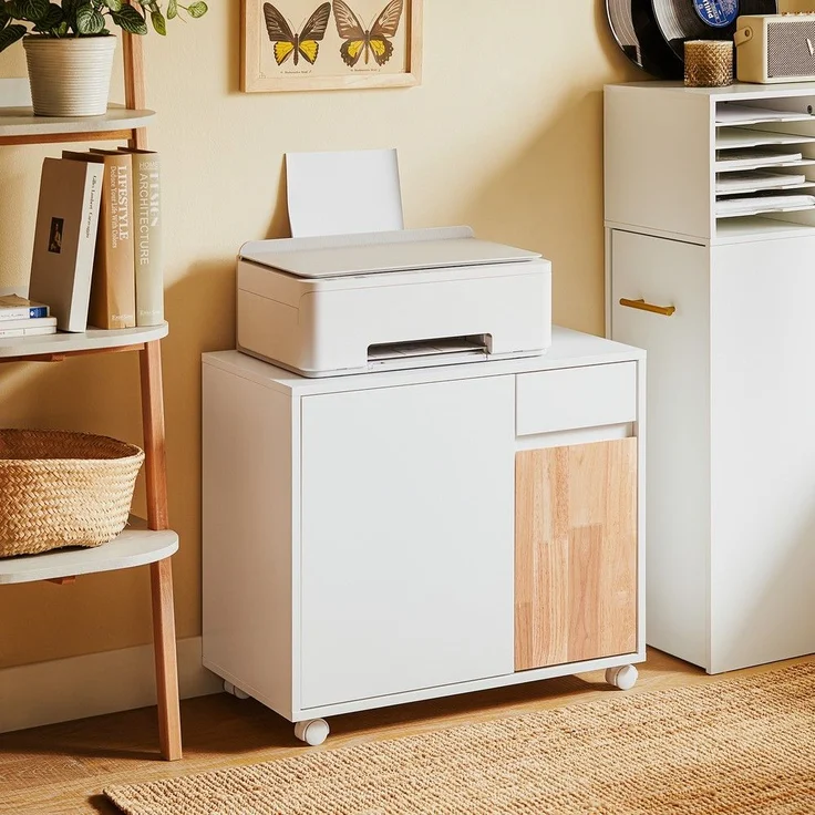 SoBuy ASK04-WN Schubladenschrank Büro, Spanplatte, Lackiert, Weiß, 63 x 88 x 42 cm – Bild 2