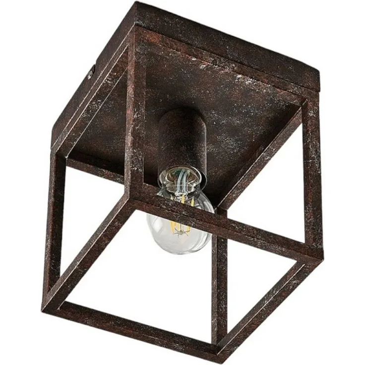 Lindby Deckenleuchten Emin, Metall, Braun IP20, 1x60 W