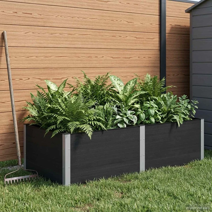 vidaXL Hochbeet Schwarz 200 x 100 x 54 cm 42038986 – Bild 1