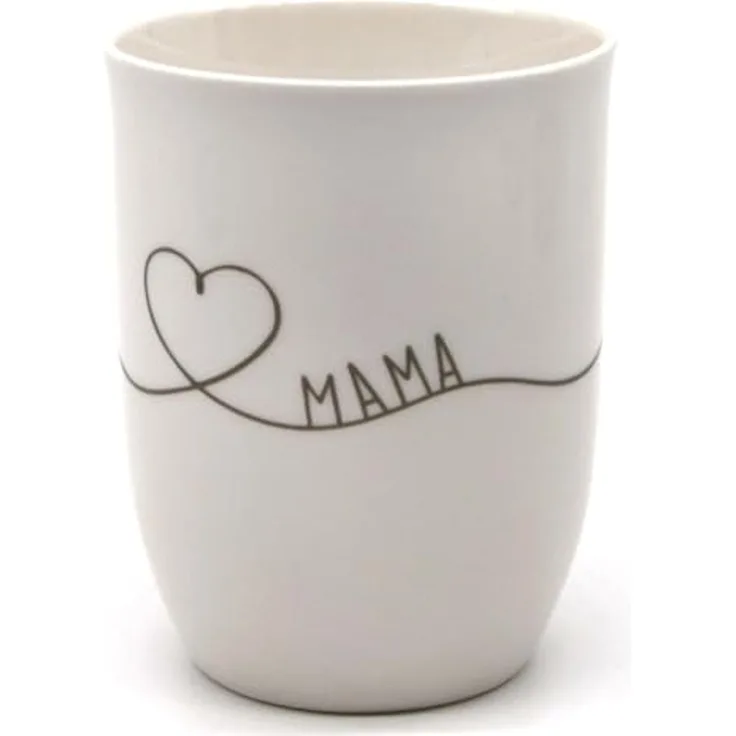 Mea Living Becher mit Henkel Anthrazit Herz geschwungen Mama