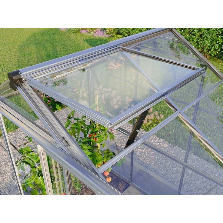 GFP Gewächshaus Jade 4 Glasgewächshaus 222x259 cm | Aluminium-Rahmen, 4 mm Sicherheitsglas – Bild 3