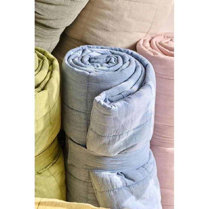 Ib Laursen - Decke Quilt Tagesdecke Überwurf 180x130cm Blau 6108-13 – Bild 1