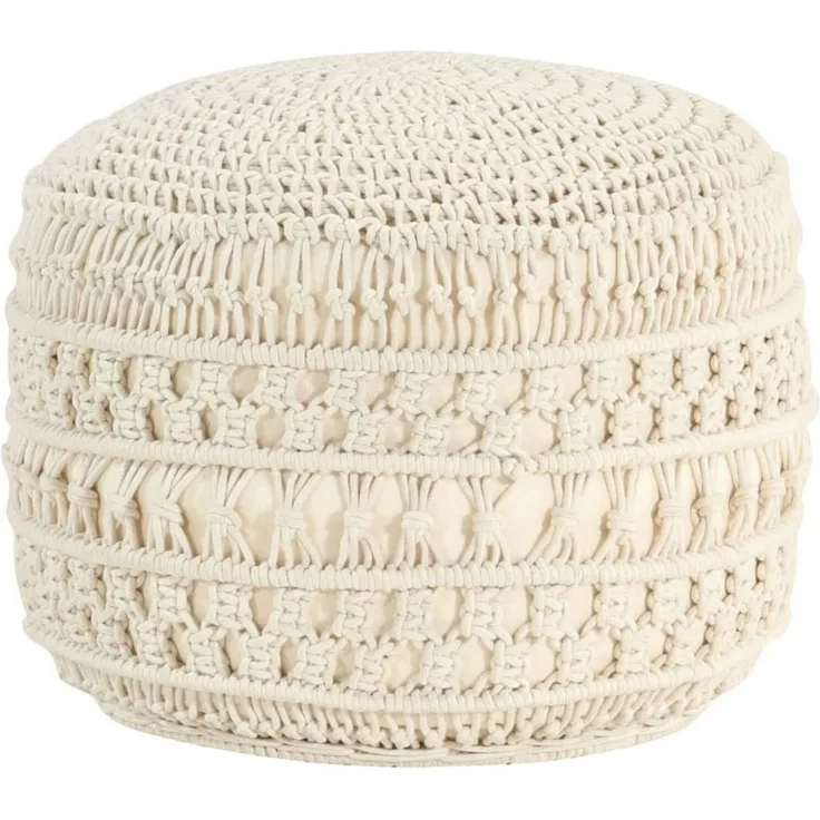 Makramee Sitzpuff Handgefertigt 45x30 cm Baumwolle [324002]
